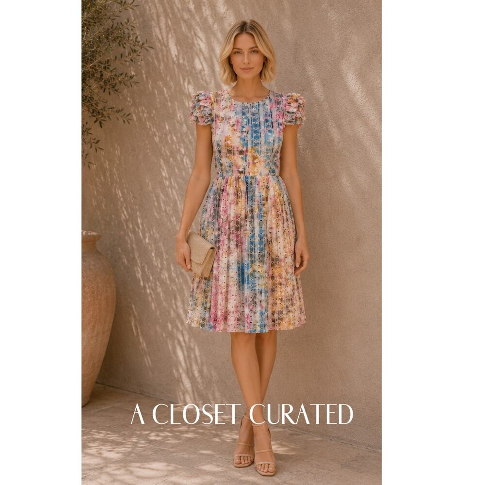 Busayo Anike Tie-Dye Cotton Midi Dress XS Multi NWT